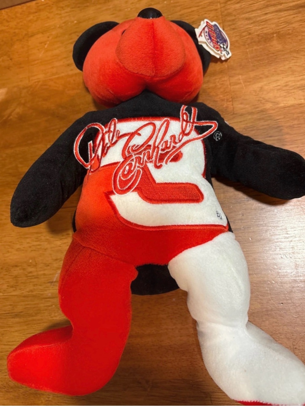 Nascar Red Black and White Racing Bear Plush
